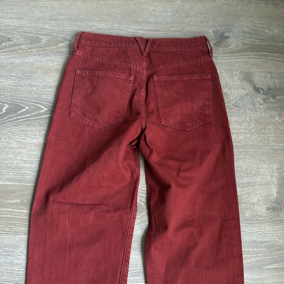 veronica beard blake classic straight high rise in red oxblood - Picture 11 of 14